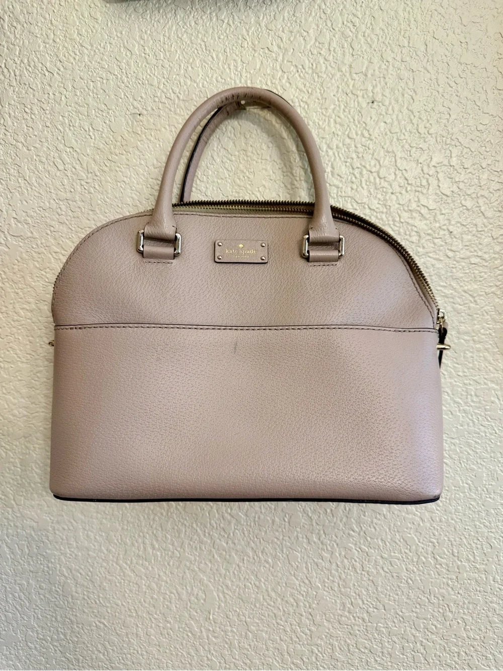 Kate Spade Pebbled Dome Satchel in Dusty Pink
